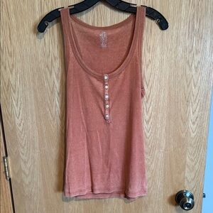 Aerie burnt orange button tank top